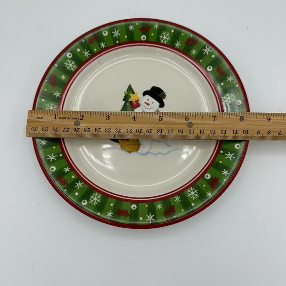 Longaberger 2004 Bluster the Snowman Large Salad Plate Christmas Plate - Picture 3 of 6